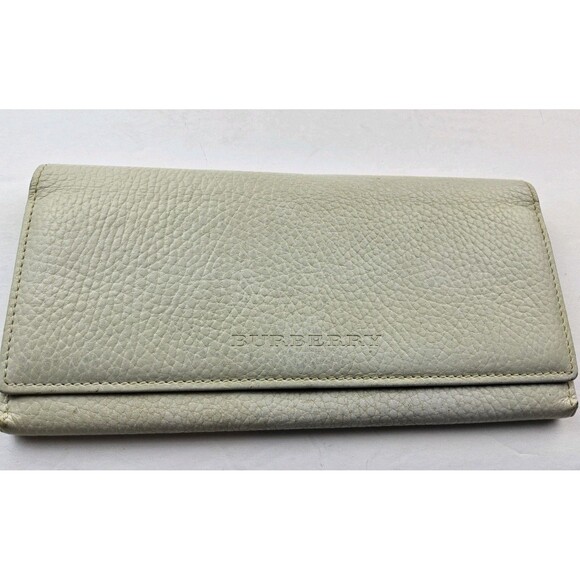 Burberry Pebbled Leather Snap Full Size Long Wallet - Picture 2 of 10